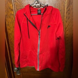 Nike red zip up sweatshirt size XL